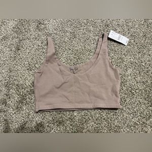 pink, very cropped, tight, tank top